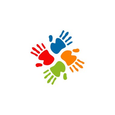 Eller logo tasarım vektör çizim şablonu