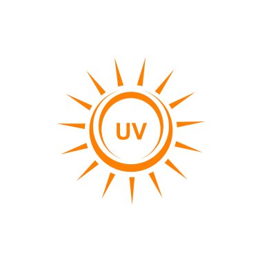 Ultra menekşe ışını koruma amblemi logo tasarım vektörü illüstrati