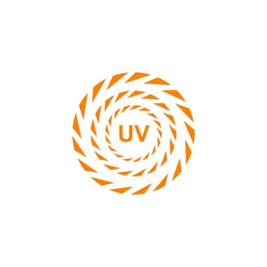 Ultra menekşe ışını koruma amblemi logo tasarım vektörü illüstrati