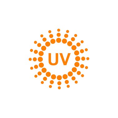 Ultra menekşe ışını koruma amblemi logo tasarım vektörü illüstrati