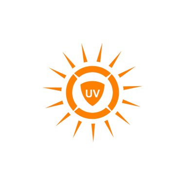 Ultra menekşe ışını koruma amblemi logo tasarım vektörü illüstrati