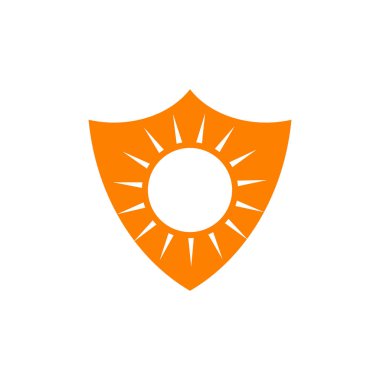 Ultra menekşe ışını koruma amblemi logo tasarım vektörü illüstrati