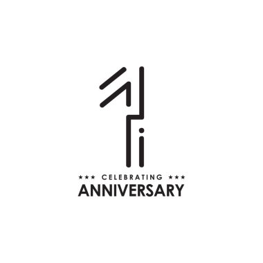 Birinci yıl dönümü logo tasarım vektör şablonu