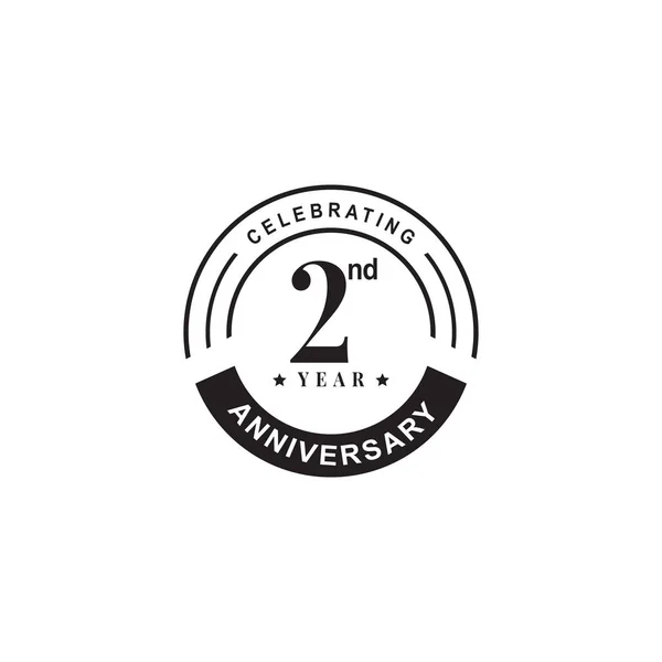 2周年ロゴデザインベクターテンプレート — ストックベクタ
