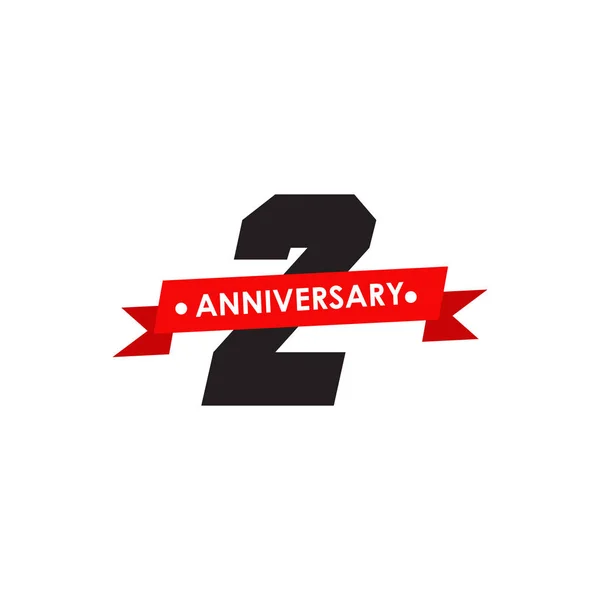 Modèle vectoriel de conception de logo 2e anniversaire — Image vectorielle