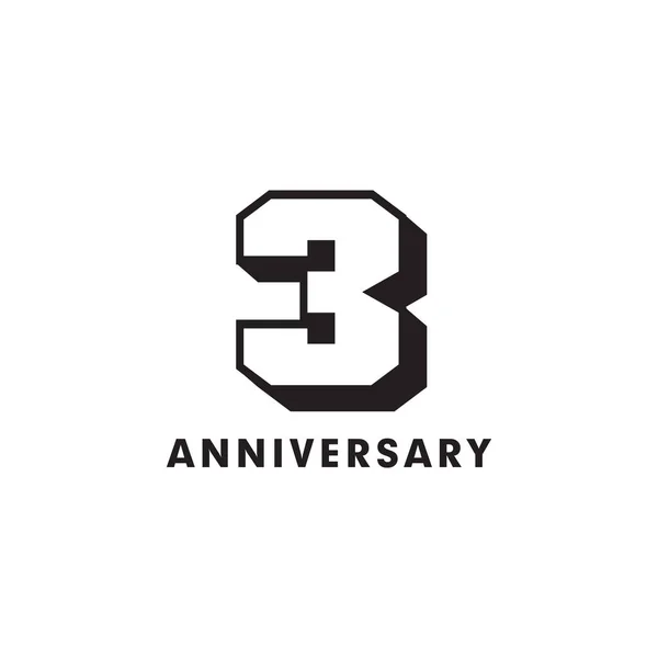 3er aniversario emblema logo diseño — Archivo Imágenes Vectoriales