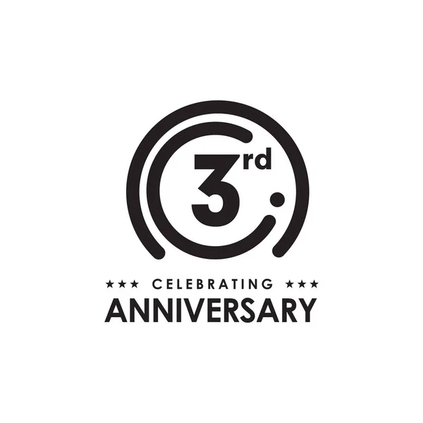 Modèle de conception de logo emblème 4ème anniversaire — Image vectorielle