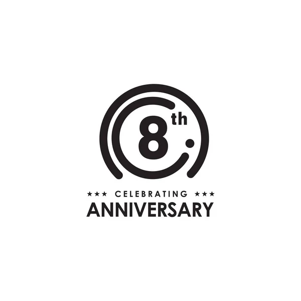 8th year anniversary emblem logo design vector template — Stock Vector