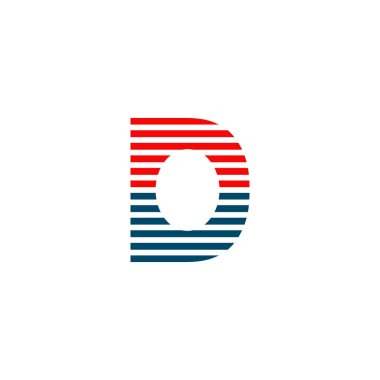 D harfi ilk logo tasarım vektör şablonu