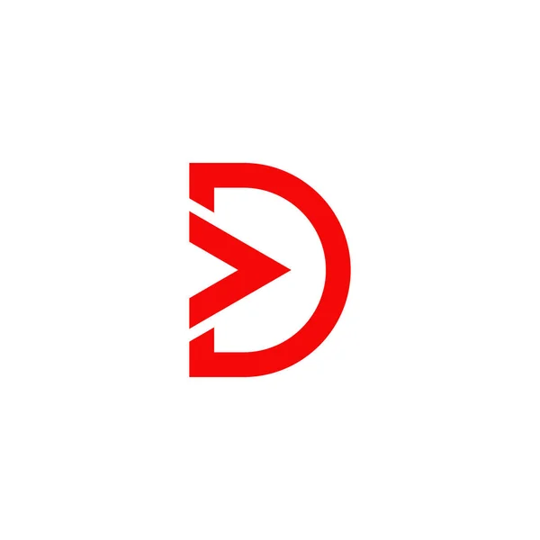 D Brief Initial Logo Design Vektor-Vorlage — Stockvektor