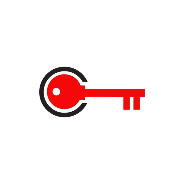 Modèle vectoriel de conception d'icône de logo clé simple — Image vectorielle