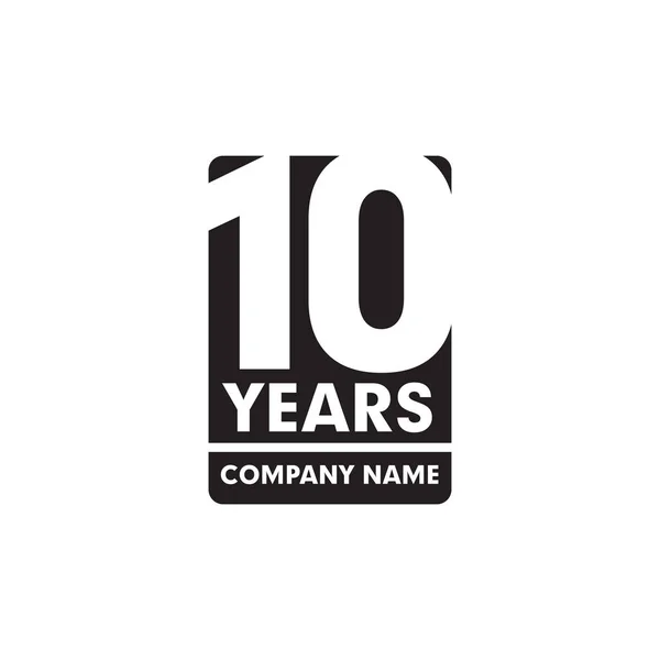 10-jarig embleem logo ontwerp sjabloon — Stockvector