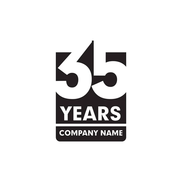 35th ano aniversário emblema logotipo design —  Vetores de Stock