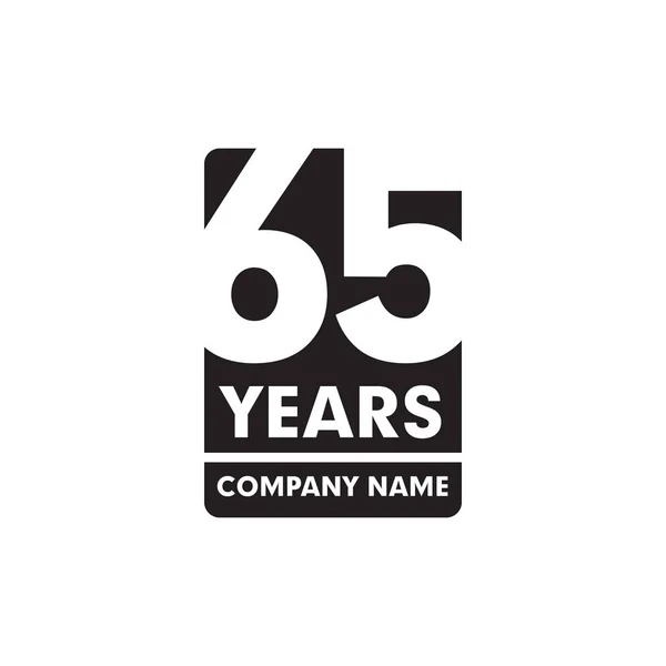 65º aniversario emblema logo diseño — Vector de stock