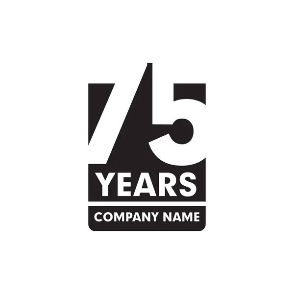 75th ano aniversário emblema logotipo design —  Vetores de Stock