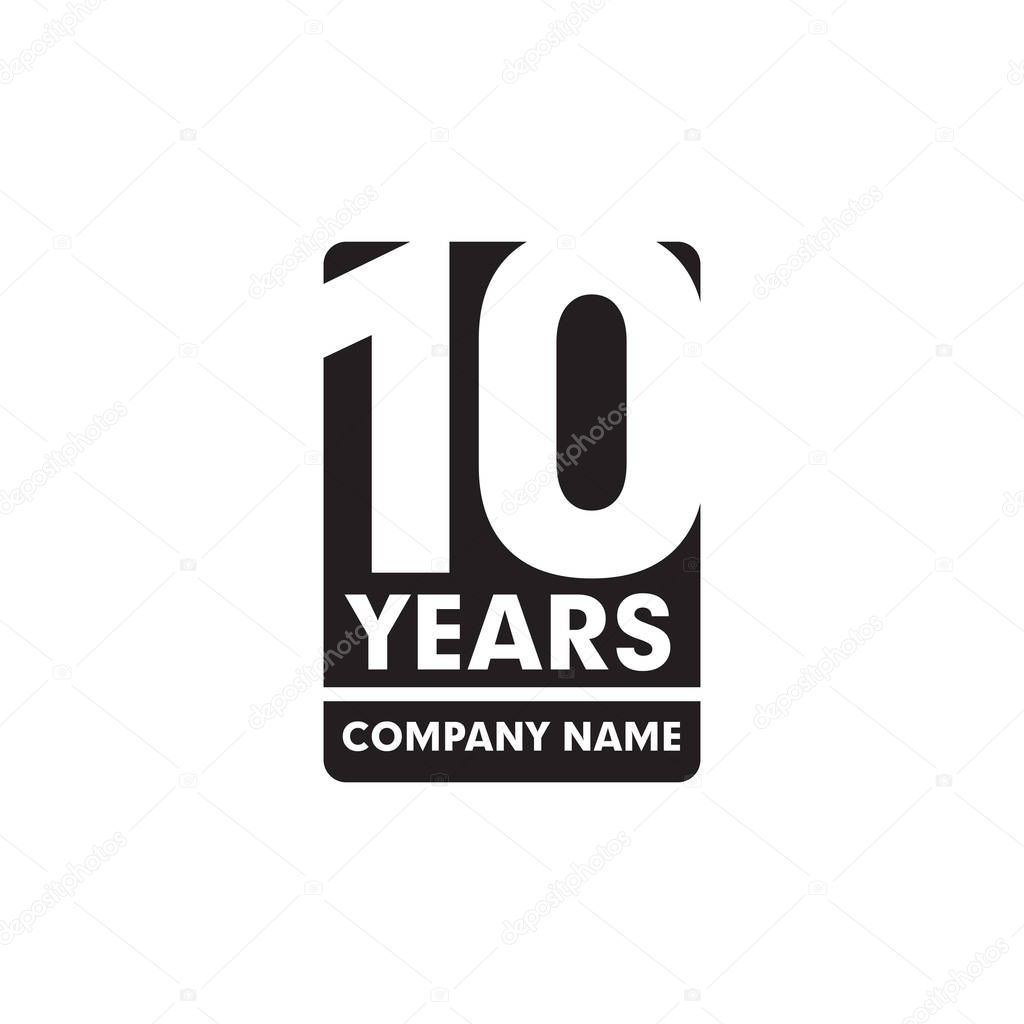 10th year anniversary emblem logo design vector template