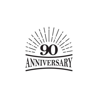 90. yıl dönümü amblem logo tasarım şablonu