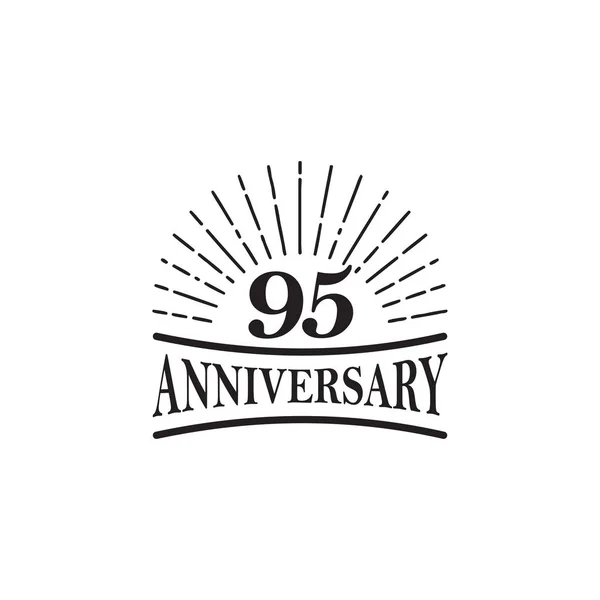 95-årsjubileum emblem logotyp design mall — Stock vektor