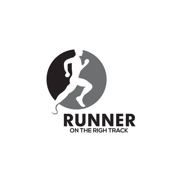 Projekt logo Runner z prostym szablonem sytle — Wektor stockowy