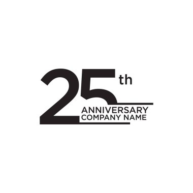 25. yıl dönümü simge logo tasarımı şablonu