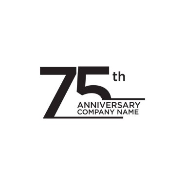 75. yıl dönümü simge logo tasarımı şablonu