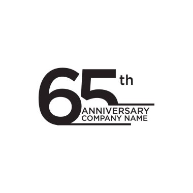 65. yıl dönümü simge logo tasarım şablonu