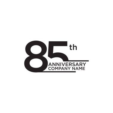 85th year anniversary icon logo design template clipart