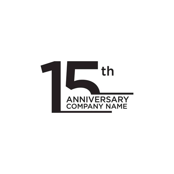 15th year anniversary icon logo design template — Stock Vector