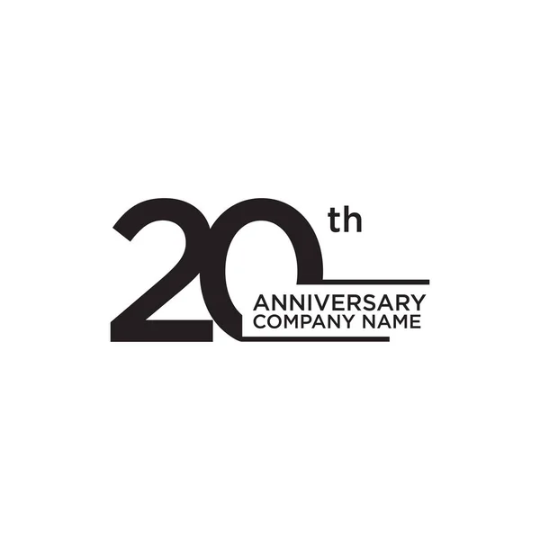 20th year anniversary icon logo design template — ストックベクタ