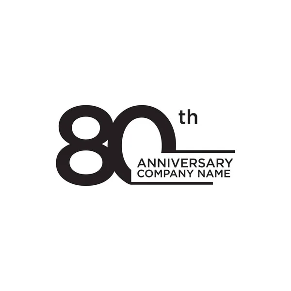 Modello di design del logo dell'icona dell'anniversario 80 anni — Vettoriale Stock