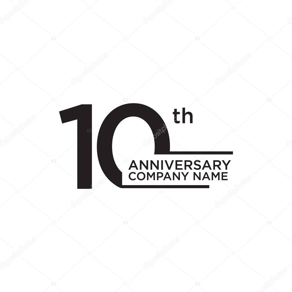 10th year anniversary icon logo design vector template