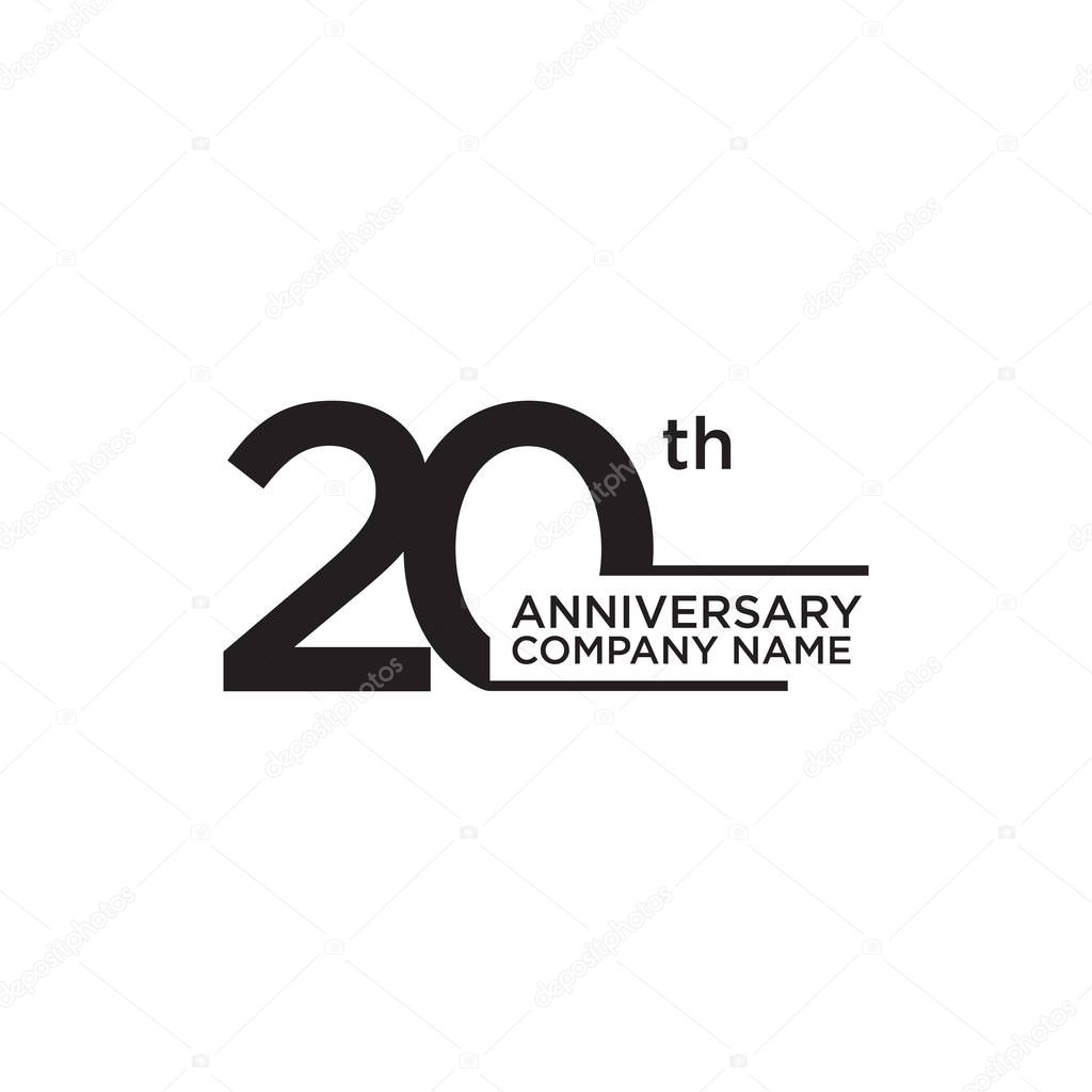 20th year anniversary icon logo design vector template
