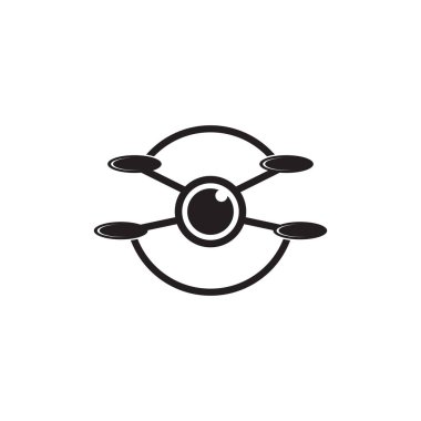 Drone simge logo tasarım vektör şablonu