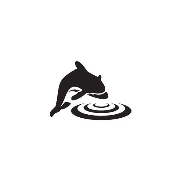 Modèle vectoriel de conception de logo de dauphin — Image vectorielle