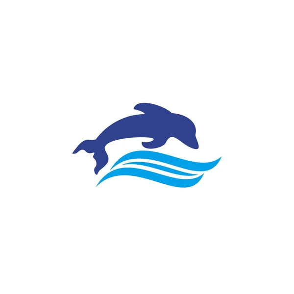 Vektorová šablona návrhu loga delfína — Stockový vektor