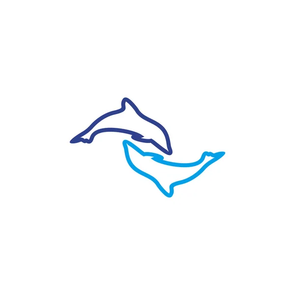 Vektorová šablona návrhu loga delfína — Stockový vektor