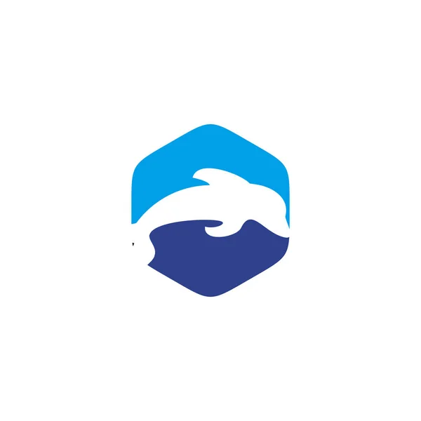 Delphin Logo Design Vektorvorlage — Stockvektor