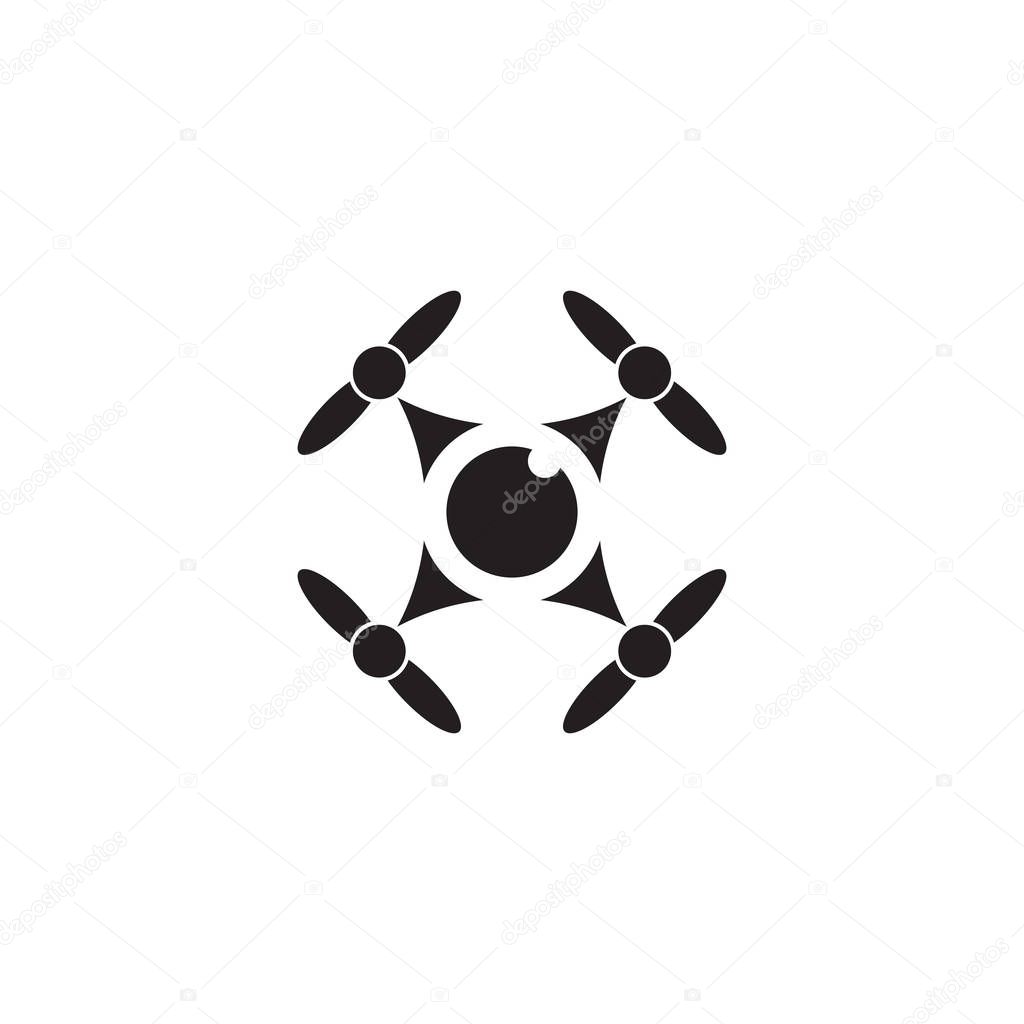 Drone icon logo design vector illustration template