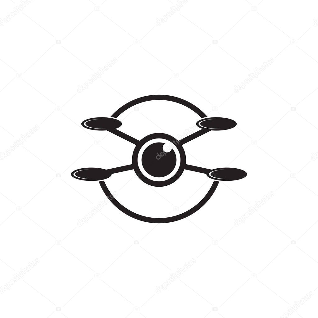 Drone icon logo design vector illustration template