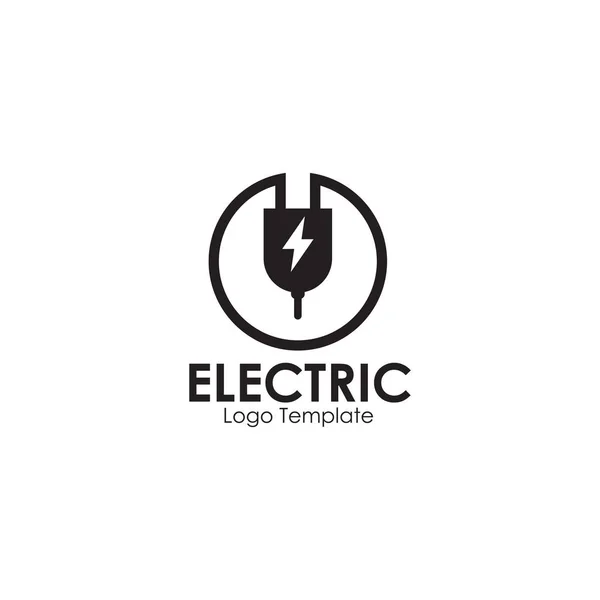 Plantilla de vector de diseño de logotipo de enchufe eléctrico — Vector de stock