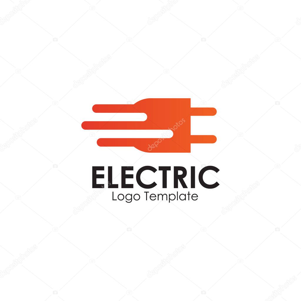 Electric plug in logo design inspiration vector template