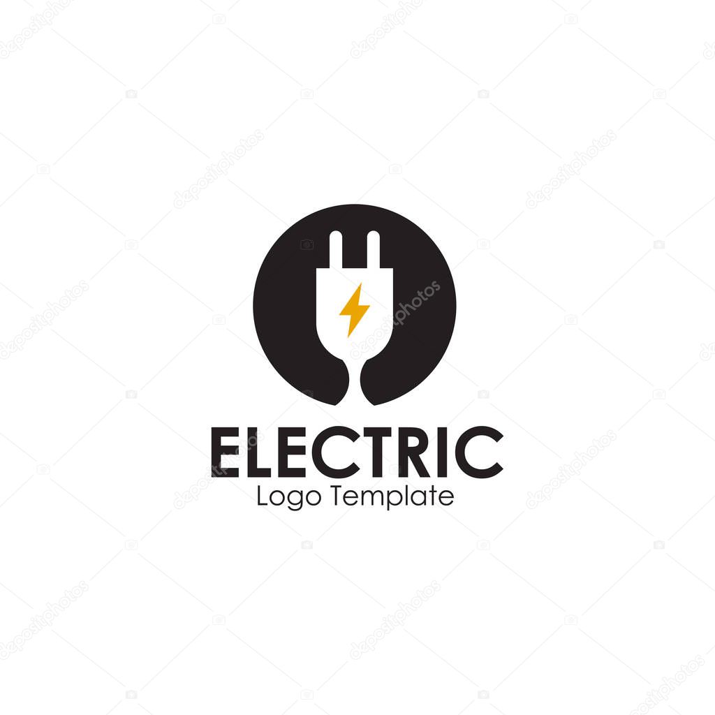 Electric plug in logo design inspiration vector template