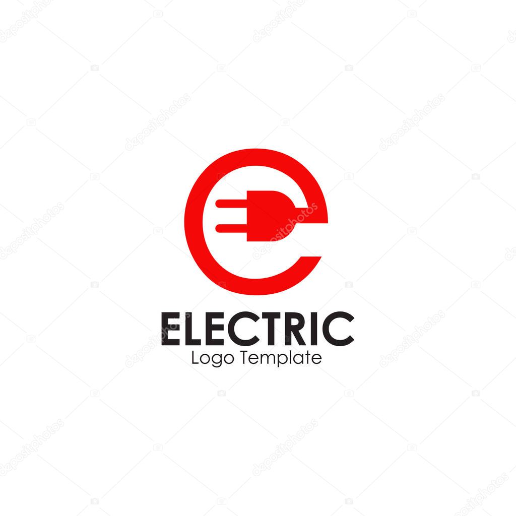 Electric plug in logo design inspiration vector template