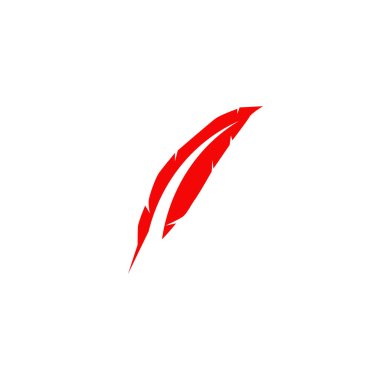 Tüy kalem logo tasarım vektör şablonu