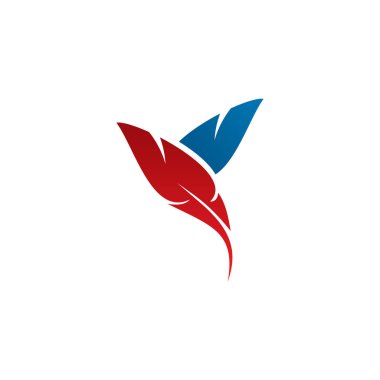 Tüy kalem logo tasarım vektör şablonu