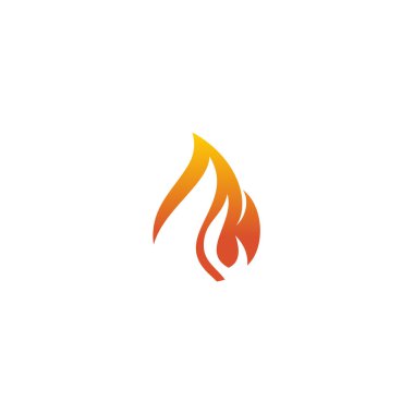 Alev simgesi logo tasarım şablonunu ateşle
