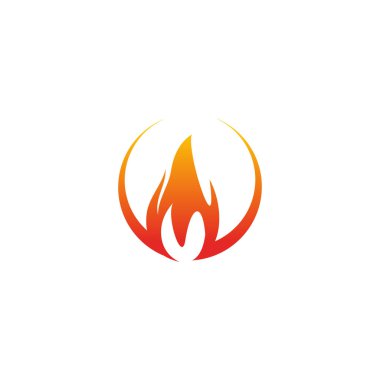 Alev simgesi logo tasarım şablonunu ateşle