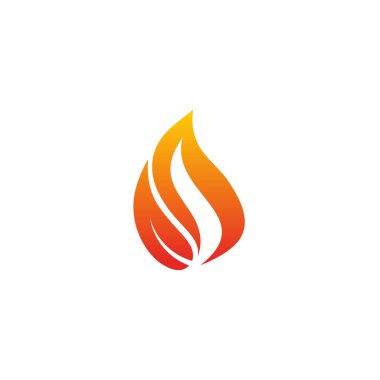 Alev simgesi logo tasarım şablonunu ateşle