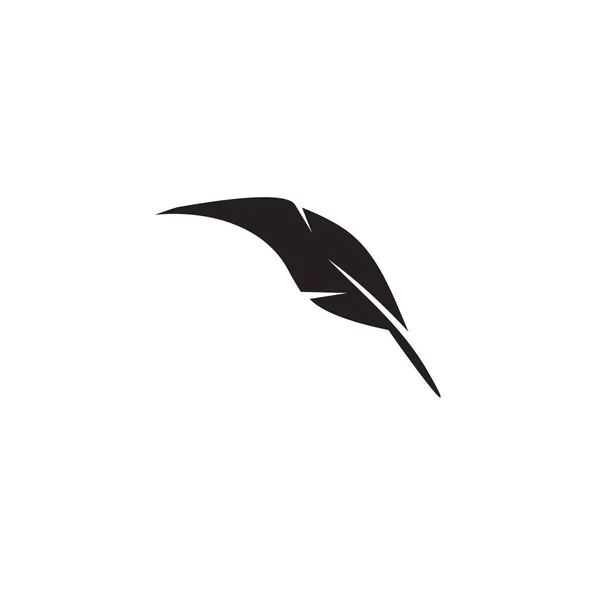 Tüy kalem logo tasarım vektör şablonu — Stok Vektör