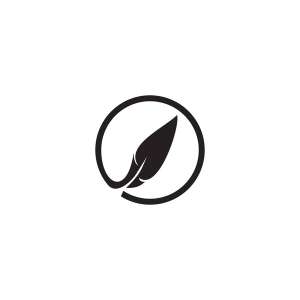 Modelo de design de logotipo de ícone de caneta de pena —  Vetores de Stock